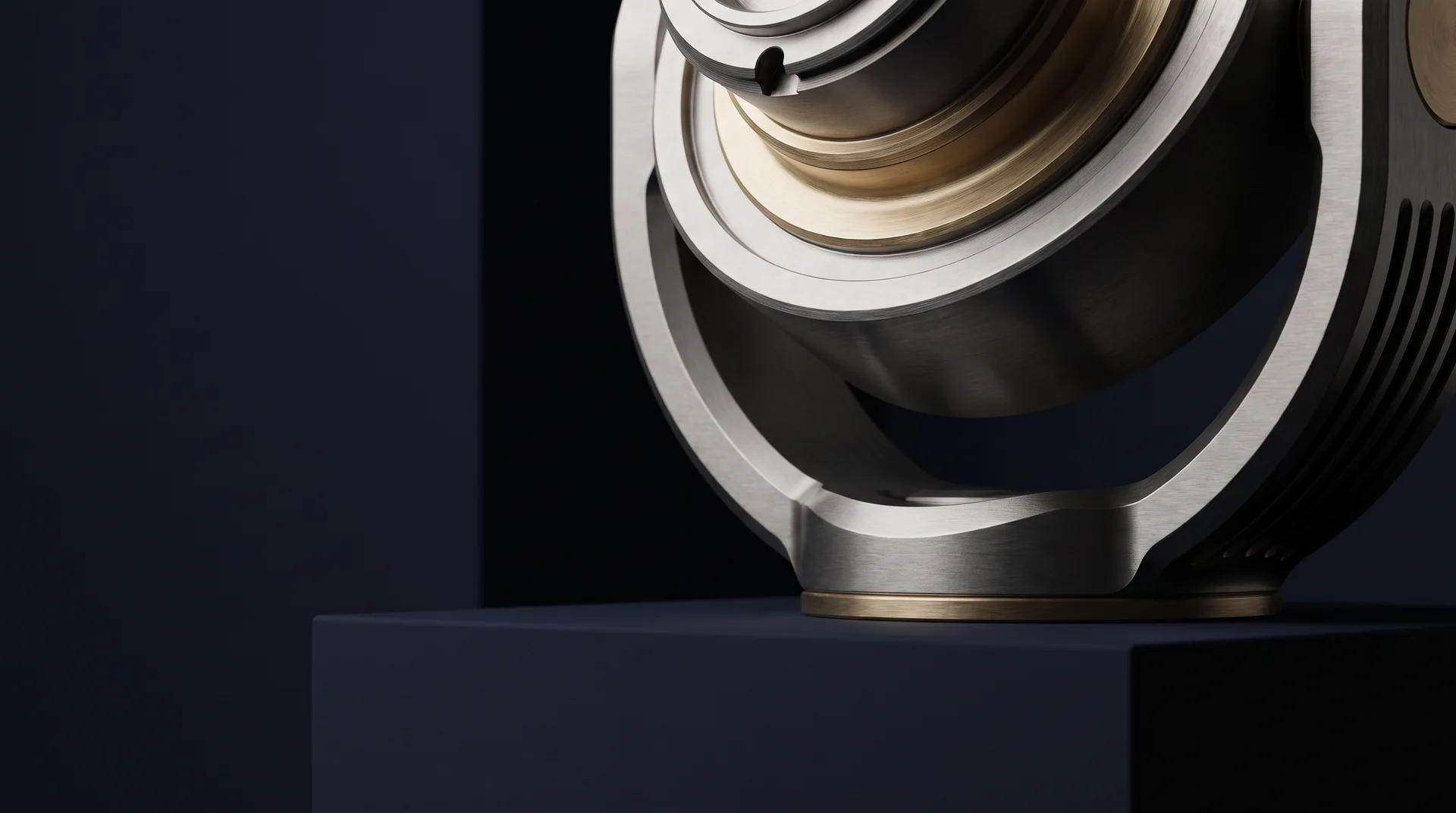 AI-generated titanium gimbal brand illustration