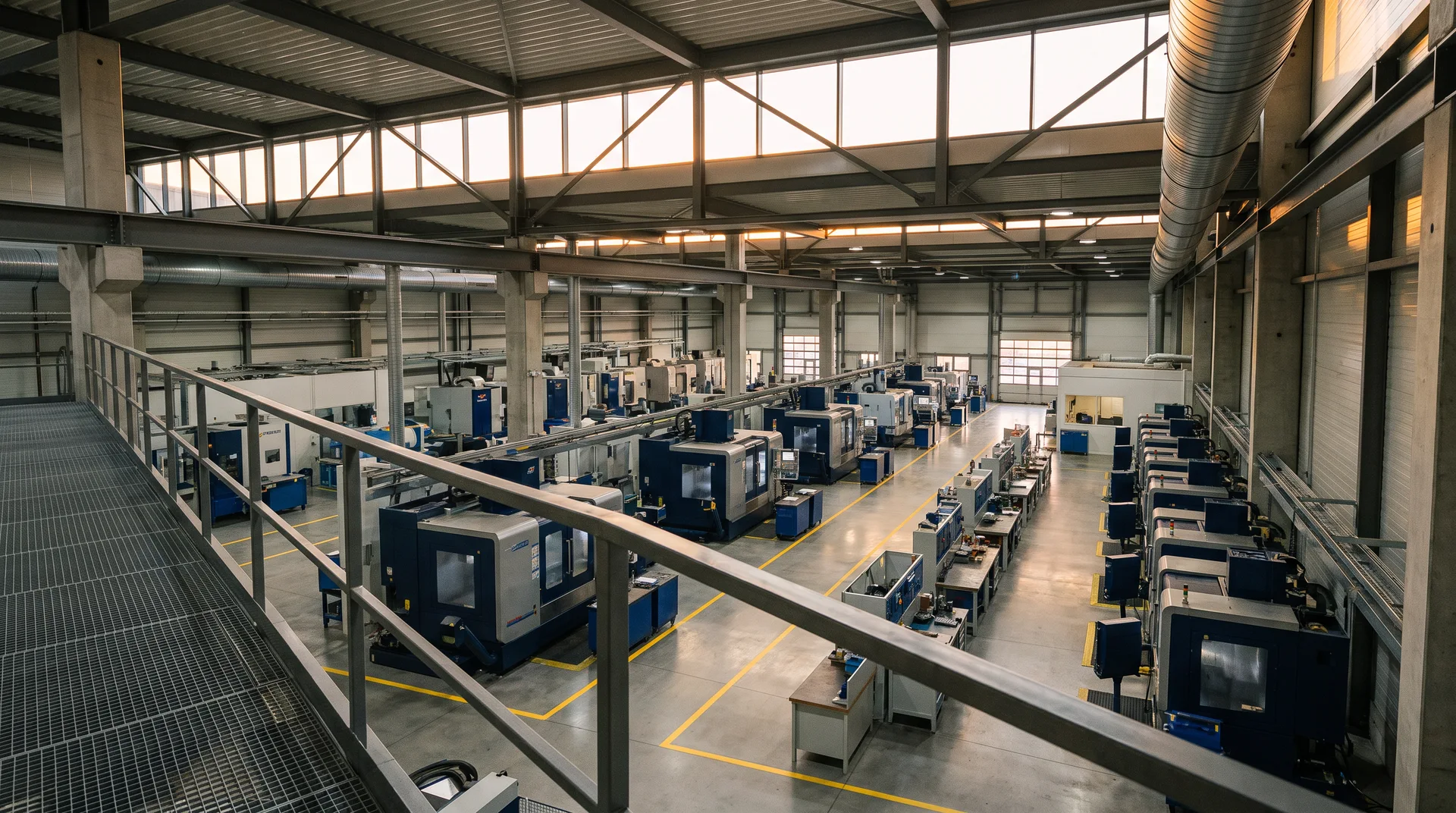 AI-generated illustration of a precision manufacturing floor